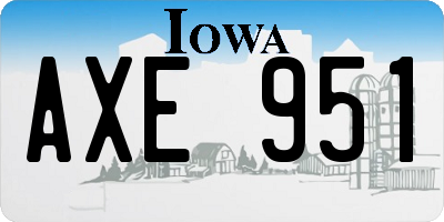 IA license plate AXE951