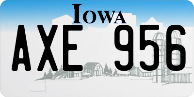 IA license plate AXE956