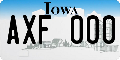 IA license plate AXF000