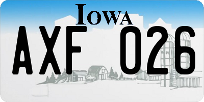 IA license plate AXF026