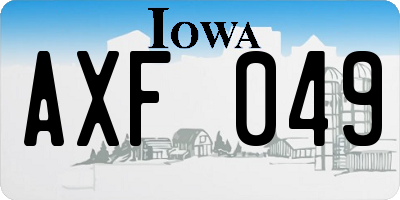 IA license plate AXF049