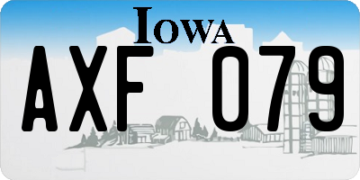 IA license plate AXF079