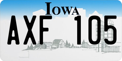 IA license plate AXF105