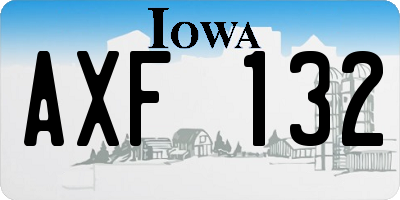 IA license plate AXF132