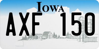 IA license plate AXF150