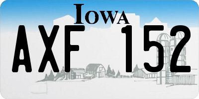 IA license plate AXF152