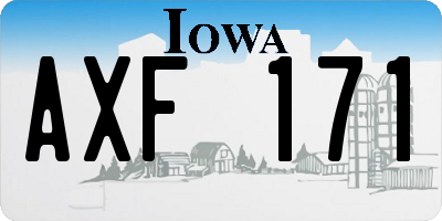 IA license plate AXF171