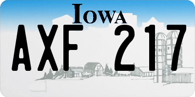 IA license plate AXF217