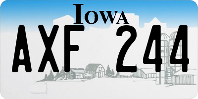 IA license plate AXF244