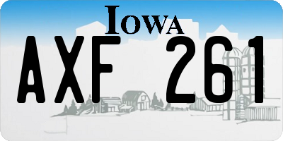 IA license plate AXF261