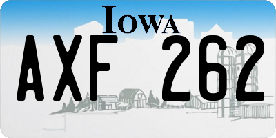 IA license plate AXF262
