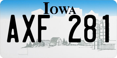 IA license plate AXF281