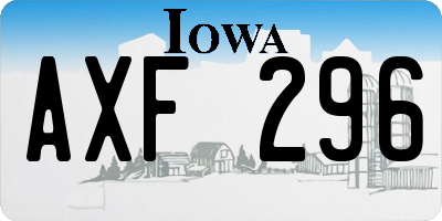 IA license plate AXF296