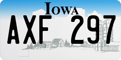 IA license plate AXF297