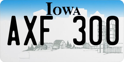 IA license plate AXF300