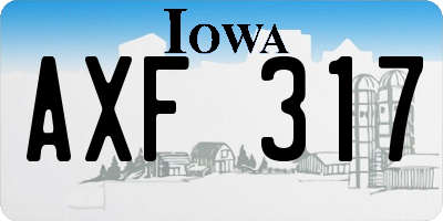 IA license plate AXF317