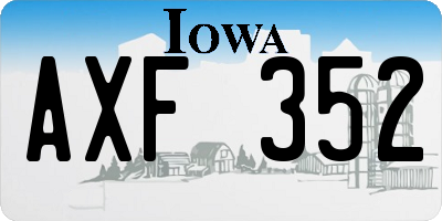 IA license plate AXF352