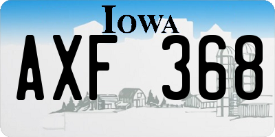 IA license plate AXF368