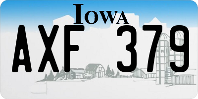 IA license plate AXF379