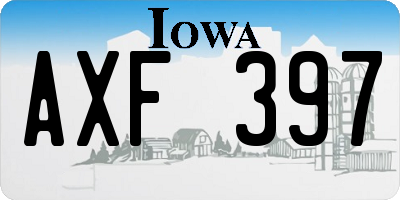 IA license plate AXF397