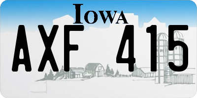 IA license plate AXF415