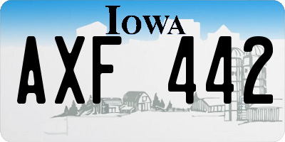 IA license plate AXF442
