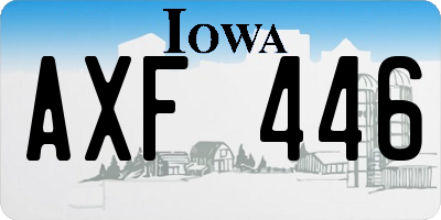 IA license plate AXF446