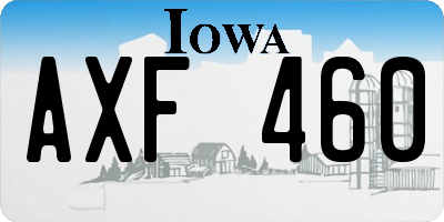 IA license plate AXF460