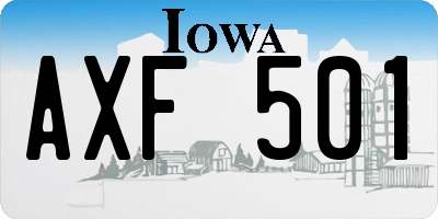 IA license plate AXF501
