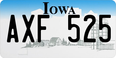 IA license plate AXF525