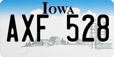 IA license plate AXF528