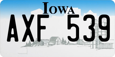 IA license plate AXF539