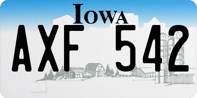 IA license plate AXF542