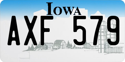 IA license plate AXF579