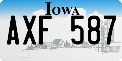 IA license plate AXF587