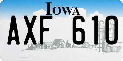 IA license plate AXF610