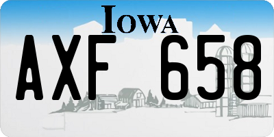 IA license plate AXF658