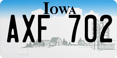 IA license plate AXF702