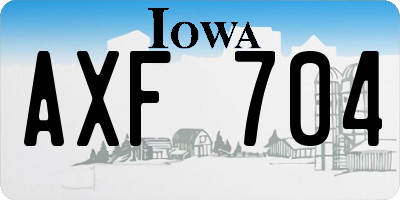 IA license plate AXF704
