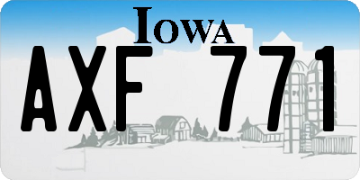 IA license plate AXF771