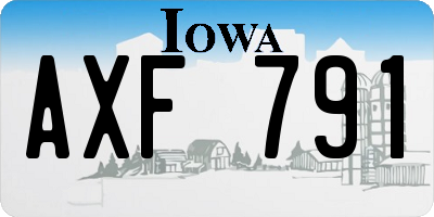 IA license plate AXF791