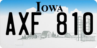 IA license plate AXF810