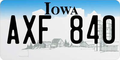 IA license plate AXF840