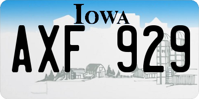 IA license plate AXF929
