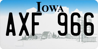 IA license plate AXF966