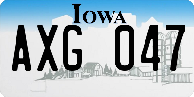 IA license plate AXG047