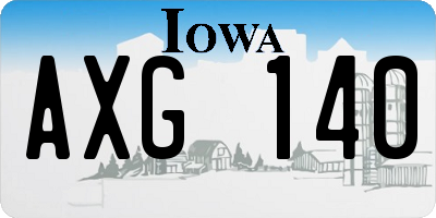 IA license plate AXG140