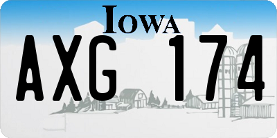 IA license plate AXG174