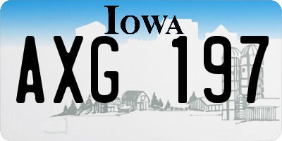 IA license plate AXG197