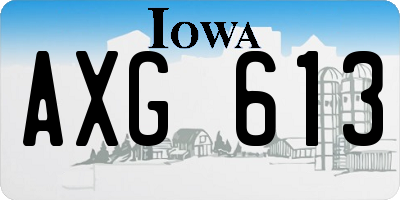 IA license plate AXG613
